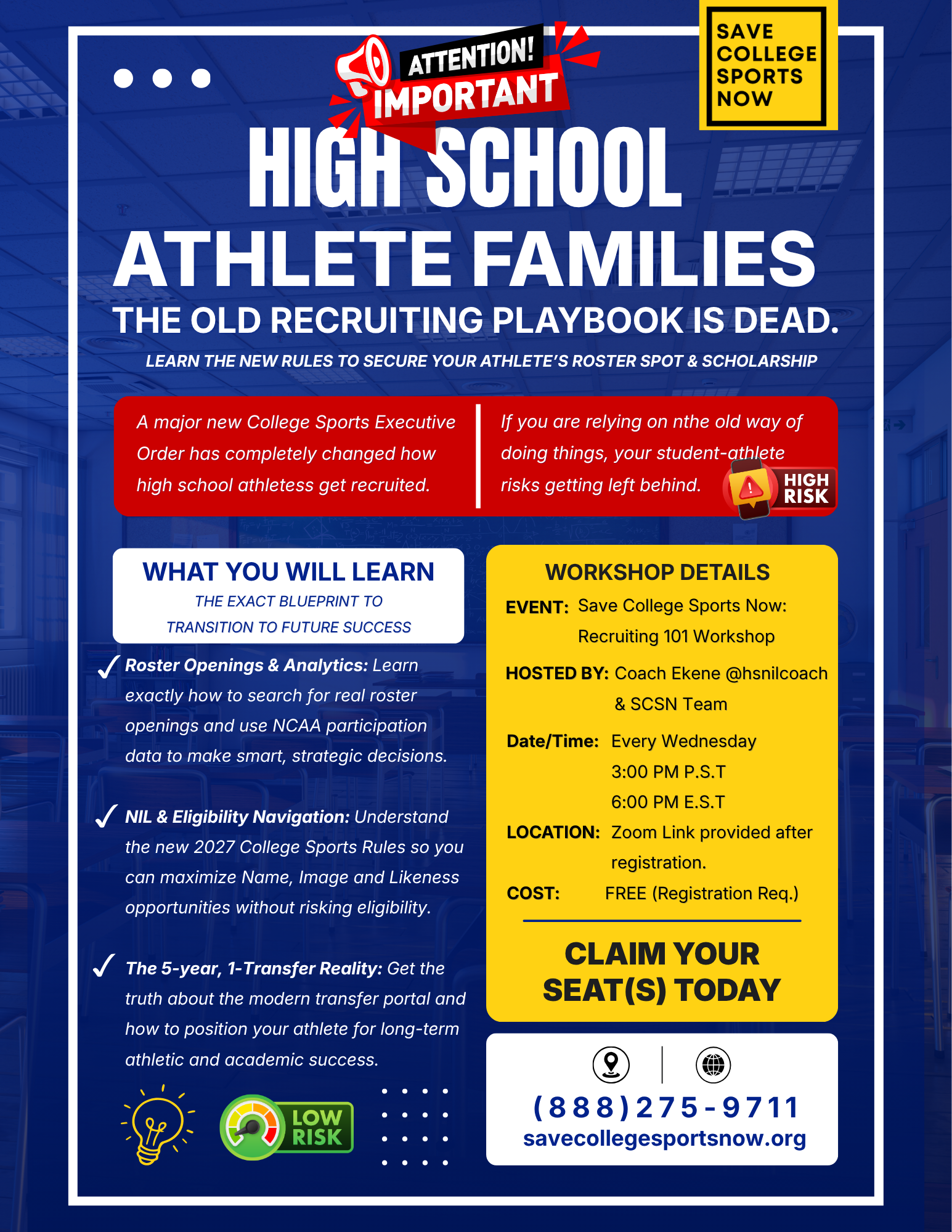 Save College Sports Now Recruiting 101 Workshop