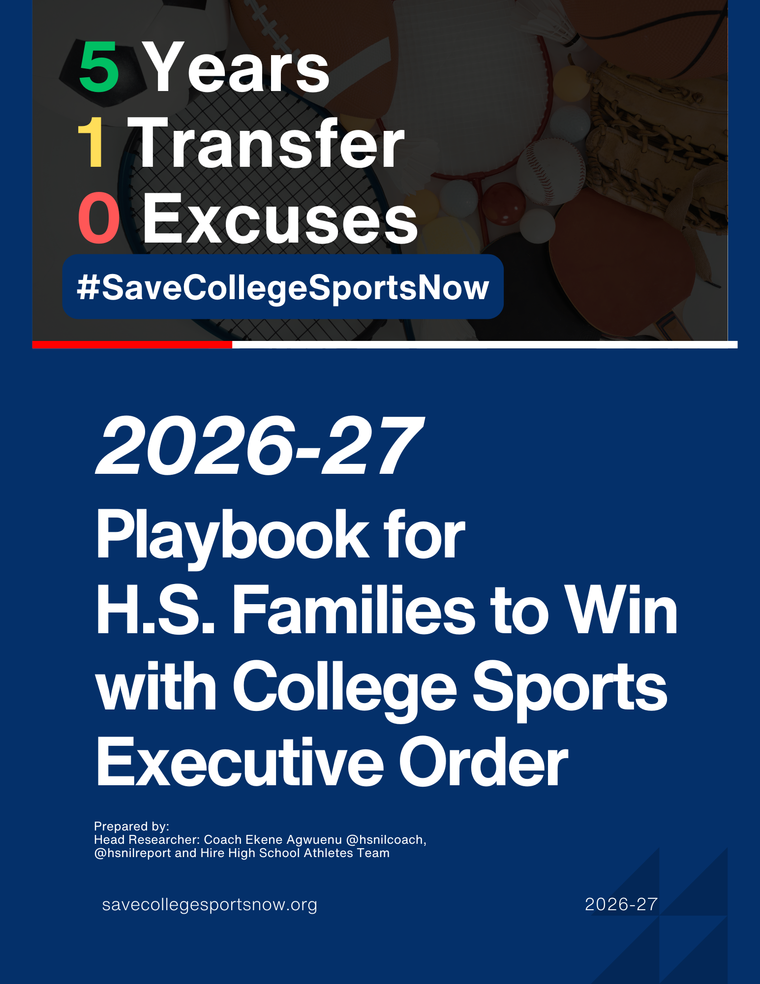 2026-27 Playbook for HS Families to WIN with College Sports Executive Order